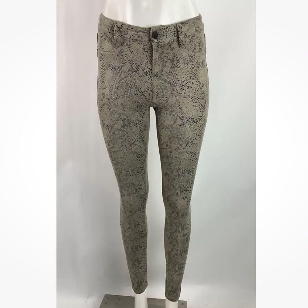 Anthropologie Sz 26 Janice Ultra Skinny Python Print Jeans Brown Polyester - Picture 2 of 8